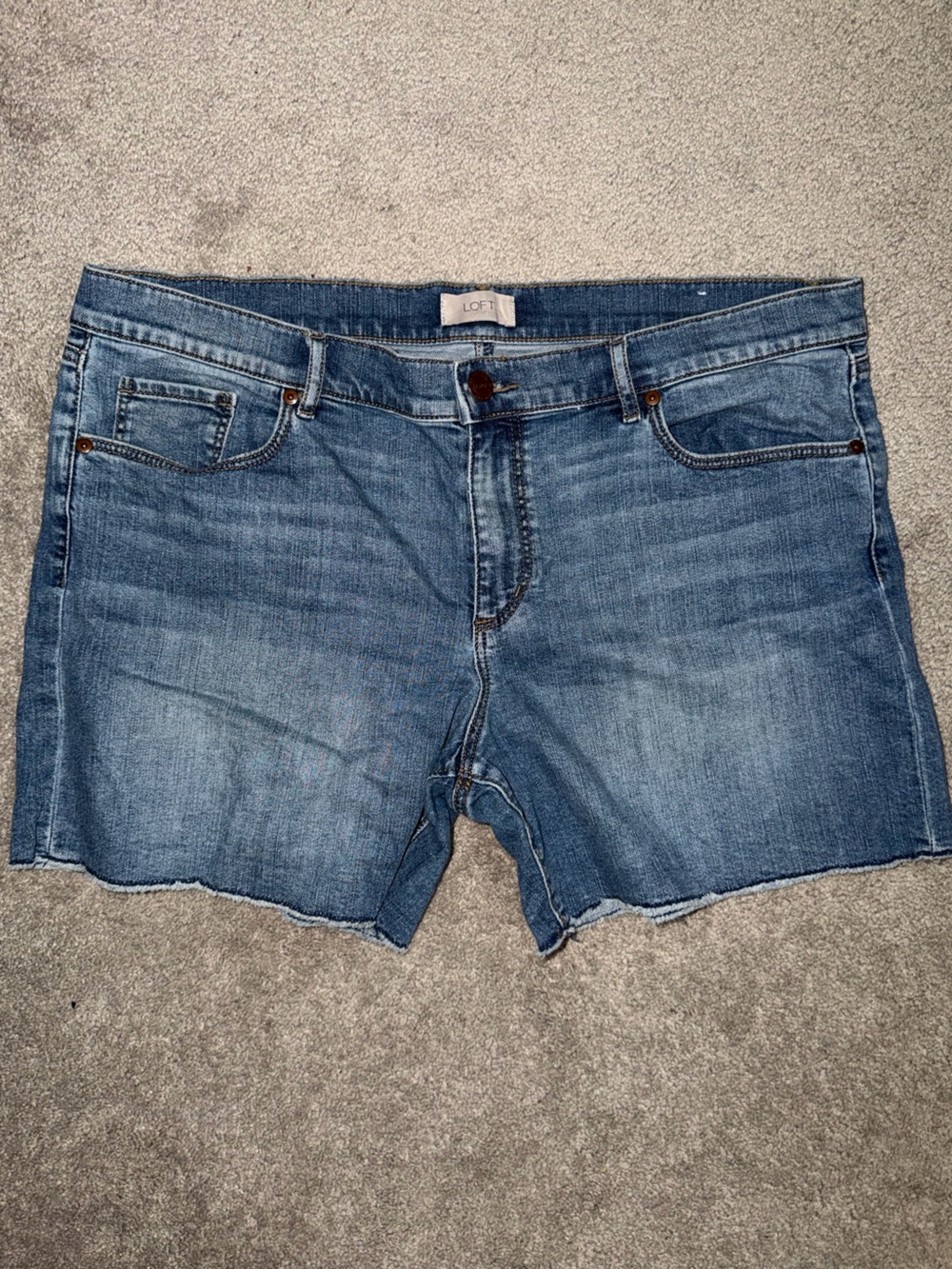 LOFT Medium Blue Denim Cutoff Shorts